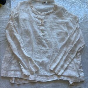Zara Crisp White Linen Top